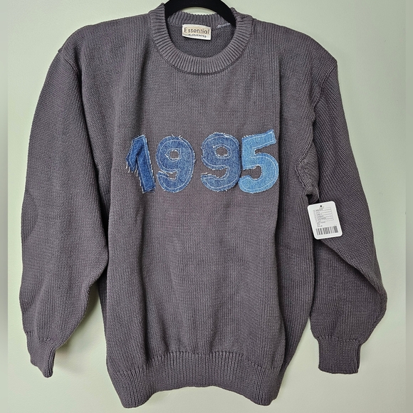 ReMADE By UO Urban Renewal 1995 Denim Patch Sweater, S/M **EACH ONE UNIQUE** - Picture 1 of 9